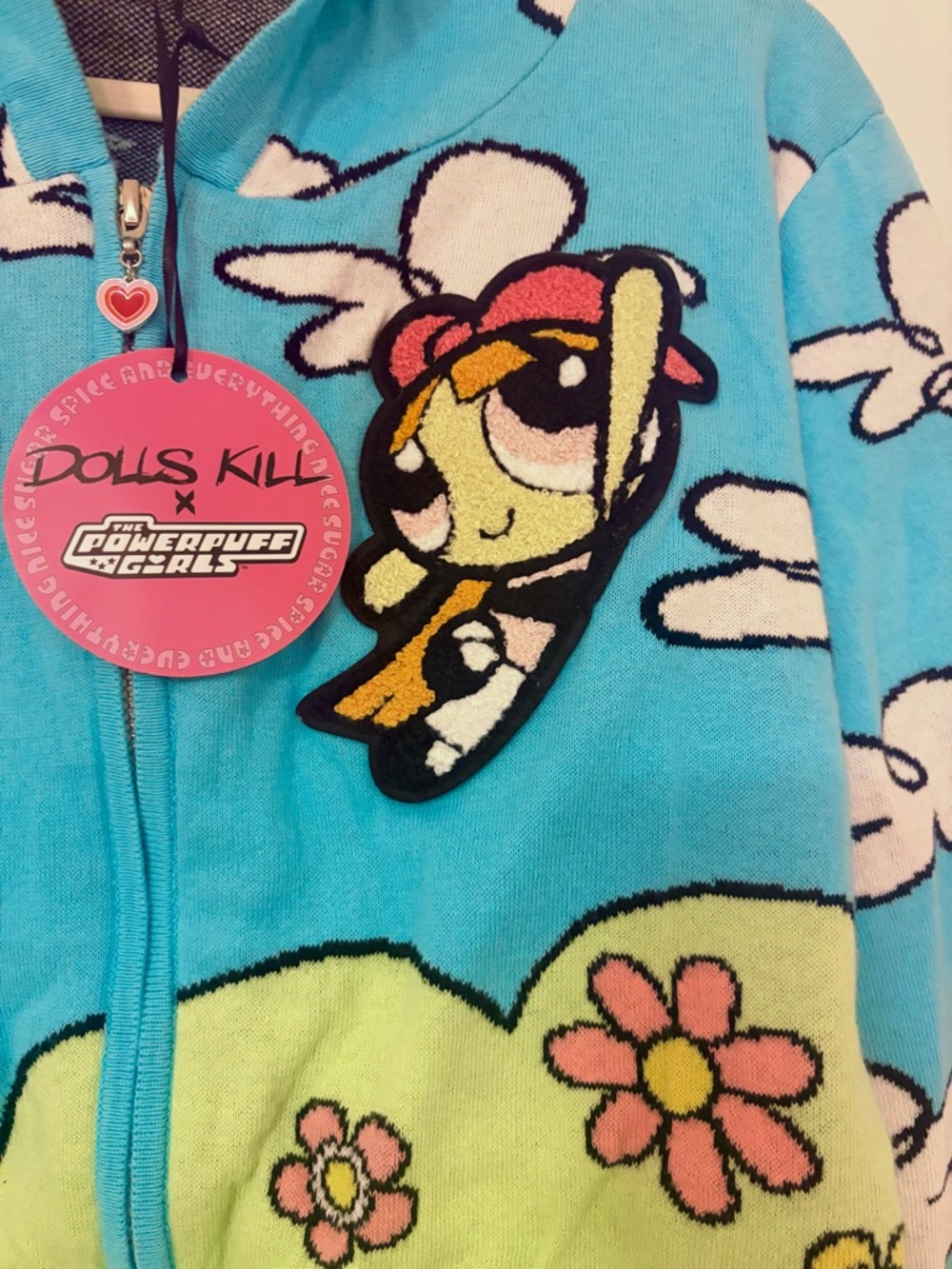 NWT - DOLLS KILL X THE POWERPUFF GIRLS SIGNAL IN THE SKY ZIP-UP HOODIE - XL - Picture 3 of 9